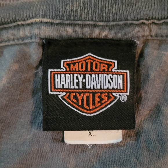 Harley-Davidson Faded Green Skull Short Sleeve Tee - Picture 2 of 4